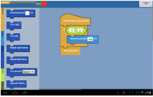 ScratchTabs programming environment and an example program.