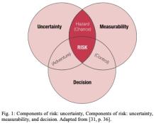 Fig. 1: Components of risk: uncertainty, Components of risk: uncertainty, measurability, and decision. Adapted from [31, p. 36]